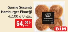 UNLÜX GURME SUSAMLI HAMBURGER EKMEĞİ 4X100 G